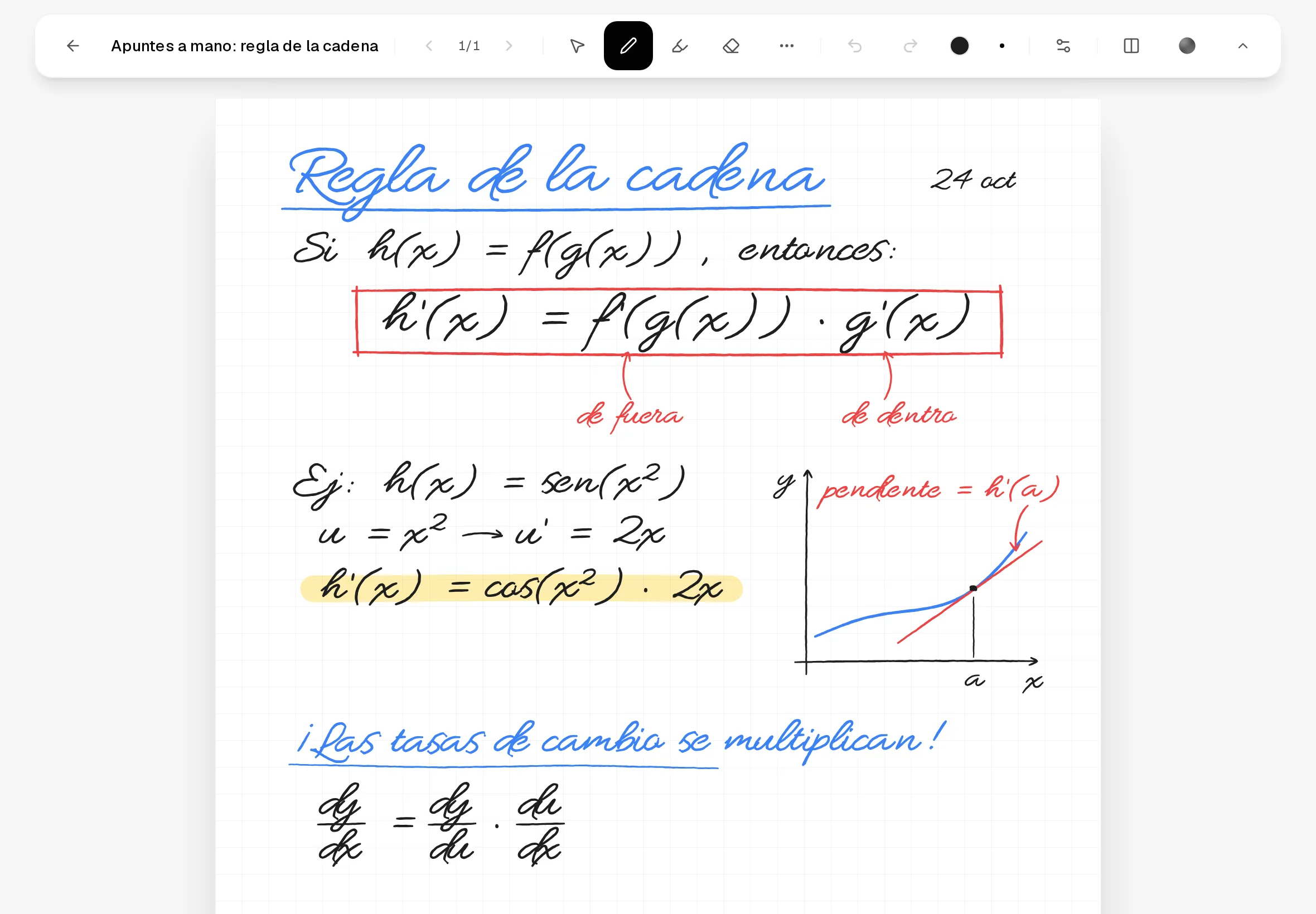 Escribe y dibuja a mano con Apple Pencil, junto a tus documentos.