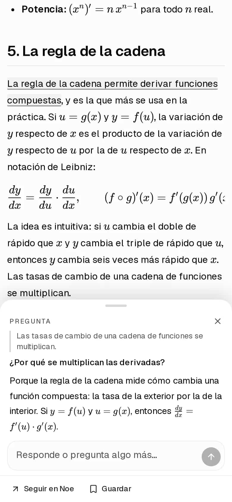 El lector de Noesis con un párrafo subrayado y la explicación de Noe al lado